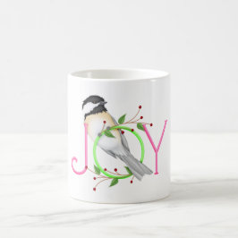 かわいいコガラの"Joy" コーヒーマグカップ