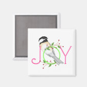 かわいいコガラの"Joy" マグネット (正面/裏面)
