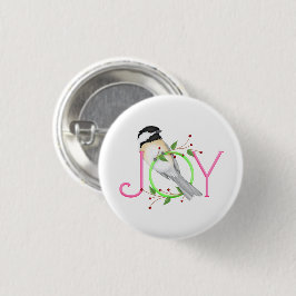 かわいいコガラの"Joy" 缶バッジ