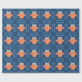 かわいいコキンメフクロウのパーソナライズな鳥の恋人 ラッピングペーパー (フラット)