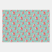 かわいいコギとハートドッグパターンバレンタインデー ラッピングペーパーシート (正面2)
