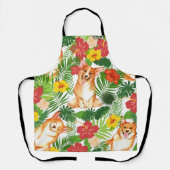かわいいコギの柄を笑顔で エプロン (正面)