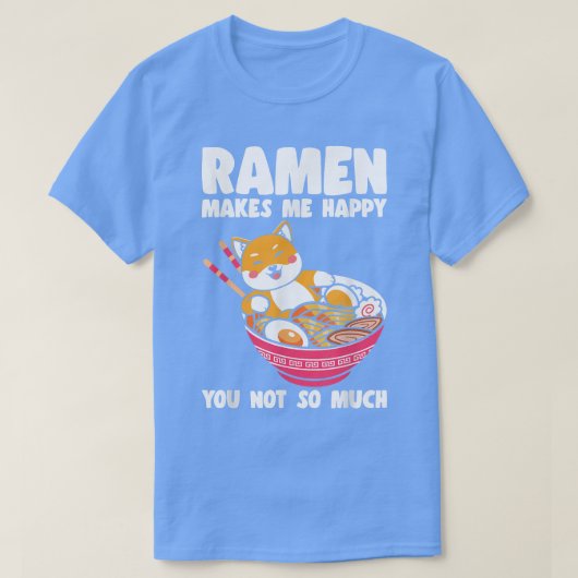 かわいいコギラーメンかわいい子犬日本のマンガアニメ Tシャツ (デザイン正面)