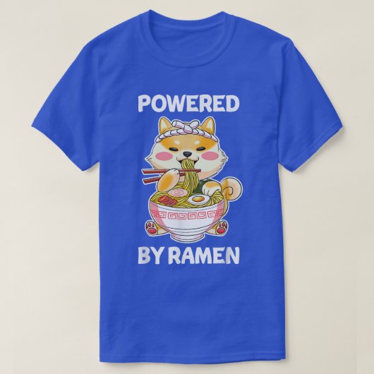 かわいいコギラーメンかわいい子犬日本のマンガアニメ Tシャツ (デザイン正面)