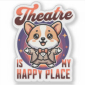 かわいいコギ劇場は私の幸せな場所 シール (正面)