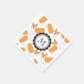 かわいいコギ模様 スタンダードカクテルナプキン (角)