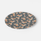 かわいいコギ模様 ペーパープレート (アングル)