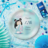 かわいいコケシ人形 |ガールズ誕生日 ペーパープレート (パーティー)