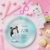 かわいいコケシ人形 |ガールズ誕生日 ペーパープレート (パーティー)