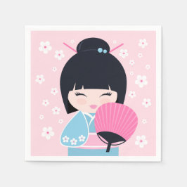 かわいいコケシ人形 スタンダードカクテルナプキン