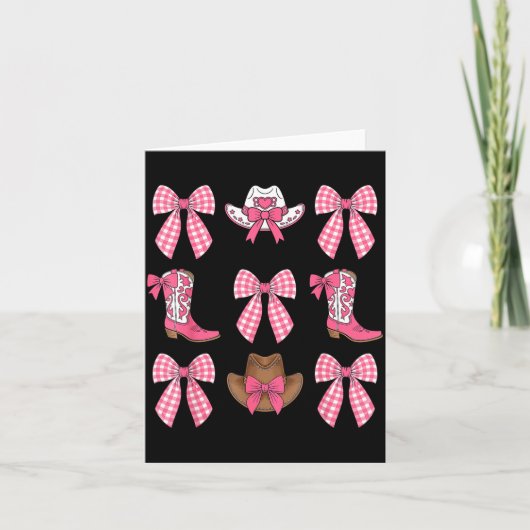 かわいいコケッティボウ付カウガールブーツ＆ハットカウガール カード (正面)