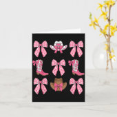 かわいいコケッティボウ付カウガールブーツ＆ハットカウガール カード (黄色い花)