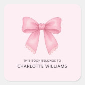 かわいいコケッティーボウ おしゃれな新学期グッズ 子ども スクエアシール (正面)