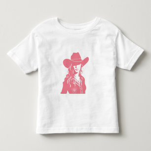 かわいいコケッティ ピンクカウガール ウエスタンカントリー シック トドラーTシャツ