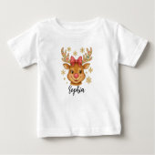 かわいいコケットフローラクリスマストナカイ ベビーTシャツ (正面)