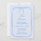 かわいいコケット手引き弓お洒落誕生日 招待状 (正面)