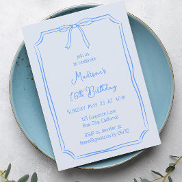 かわいいコケット手引き弓お洒落誕生日 招待状