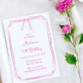 かわいいコケット手引き弓お洒落誕生日 招待状