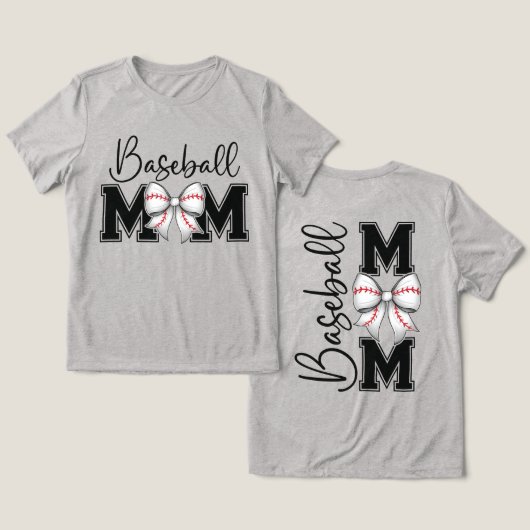 かわいいコケット野球ママ トライブレンドTシャツ (デザイン正面&裏面)