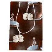 かわいいココアおよびマシュマロ ミディアムペーパーバッグ (裏面)