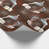 かわいいココアおよびマシュマロ ラッピングペーパー (角)