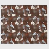 かわいいココアおよびマシュマロ ラッピングペーパー (フラット)