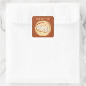 かわいいココナッツクリームパイメッセージを追加 スクエアシール (バッグ)