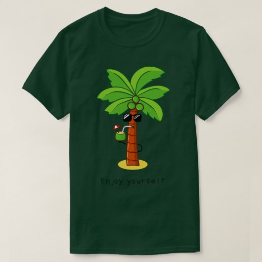 かわいいココナッツツリー Tシャツ (デザイン正面)