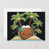 かわいいココナッツハッピー ポストカード (正面/裏面)