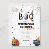 かわいいコスチュームかぼちゃのハローウィンパーティ 招待状 (正面)