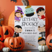 かわいいコスチュームのハロウィーン誕生日 招待状