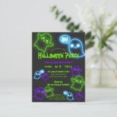 かわいいコスチュームハローウィンパーティ招待状 ポストカード (スタンド正面)