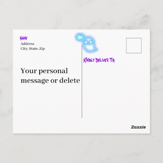 かわいいコスチュームハローウィンパーティ招待状 ポストカード (裏面)