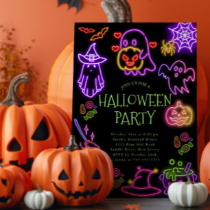 かわいいコスチュームハローウィンパーティ招待状 招待状