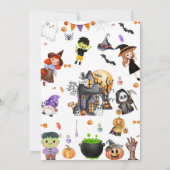 かわいいコスチュームハローウィンパーティ招待状 招待状 (裏面)