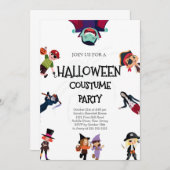 かわいいコスチュームハローウィンパーティ招待状 招待状 (正面/裏面)