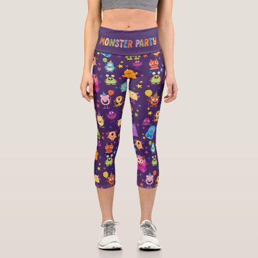 かわいいコスチュームハローウィンパーティ柄 カプリレギンス (正面)