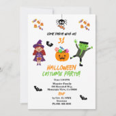 かわいいコスチュームハローウィンパーティ秋招待状 招待状 (正面)