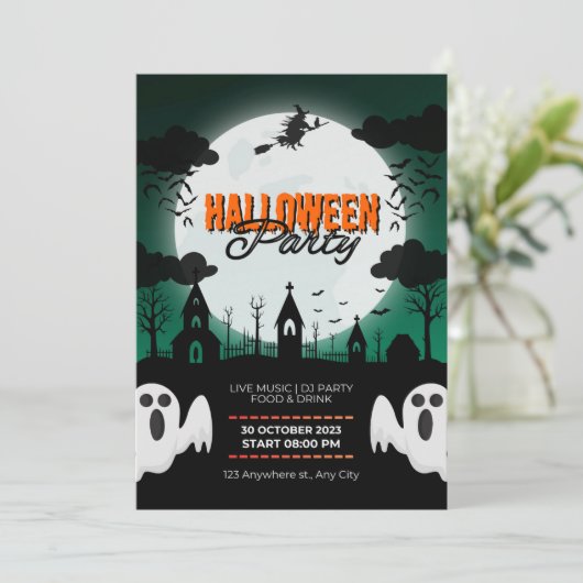 かわいいコスチュームハローウィンパーティ 招待状 (スタンド正面)