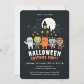 かわいいコスチュームハローウィンパーティ 招待状 (正面)