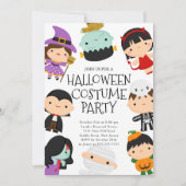 かわいいコスチュームハローウィンパーティ 招待状 (正面)