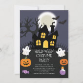 かわいいコスチュームハローウィンパーティ 招待状 (正面)