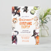 かわいいコスチュームパーティーハロウィーン子供の誕生日 招待状 (スタンド正面)