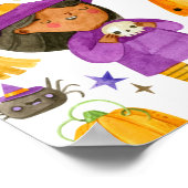 かわいいコスチュームパーティーハロウィーン誕生日ウェルカムサイン ポスター (角)