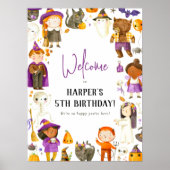 かわいいコスチュームパーティーハロウィーン誕生日ウェルカムサイン ポスター (正面)