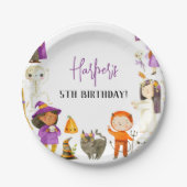 かわいいコスチュームパーティーハロウィーン誕生日パーティー ペーパープレート (正面)