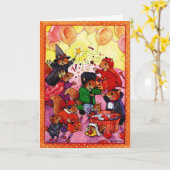 かわいいコスチュームリスハロウィーンのカスタマイズ可能なカード カード (黄色い花)