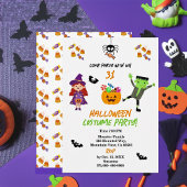 かわいいコスチューム ハロウィンパーティー 秋の招待状 招待状