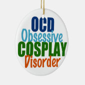 かわいいコスプレのユーモアのクリスマス セラミックオーナメント (右)