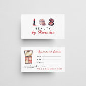 かわいいコスメのメイクアップアーティスト 予約カード